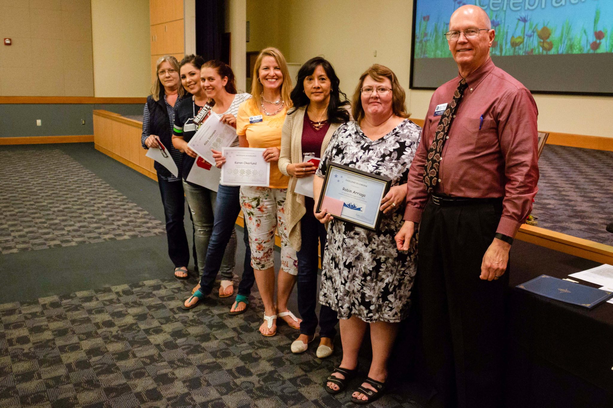college employees with President Leas