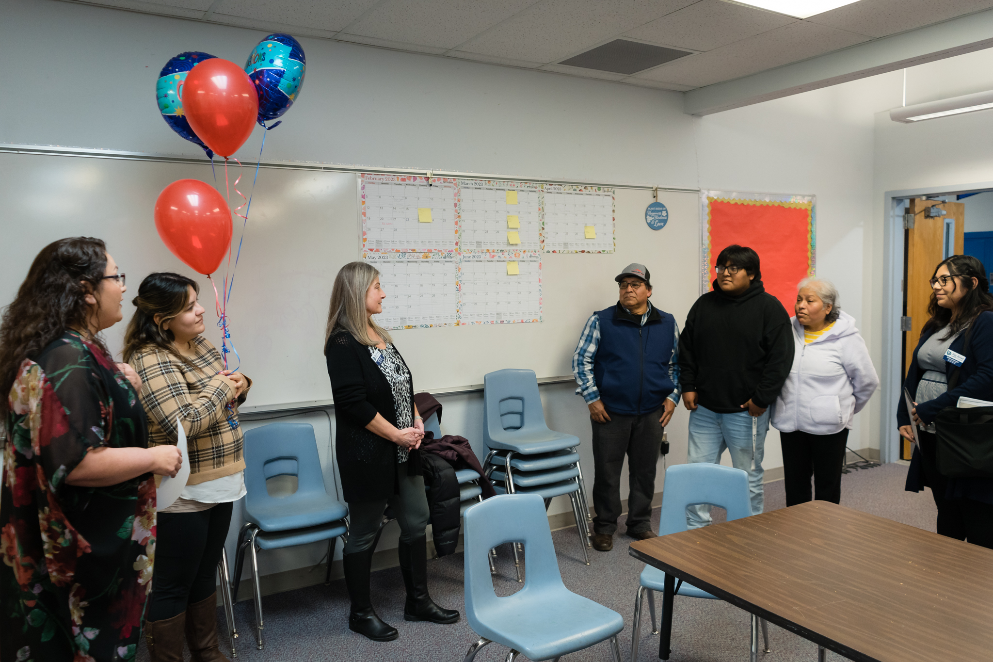 TRIO Upward Bound staff surprise Santiago Bautista at school