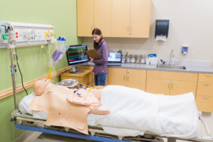 Woman using the simulation technology