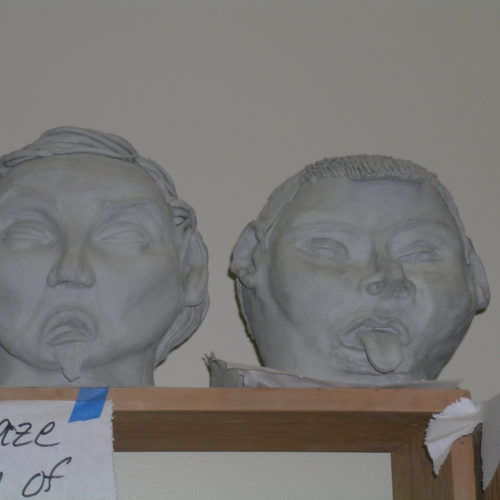 Clay sculpture made by student