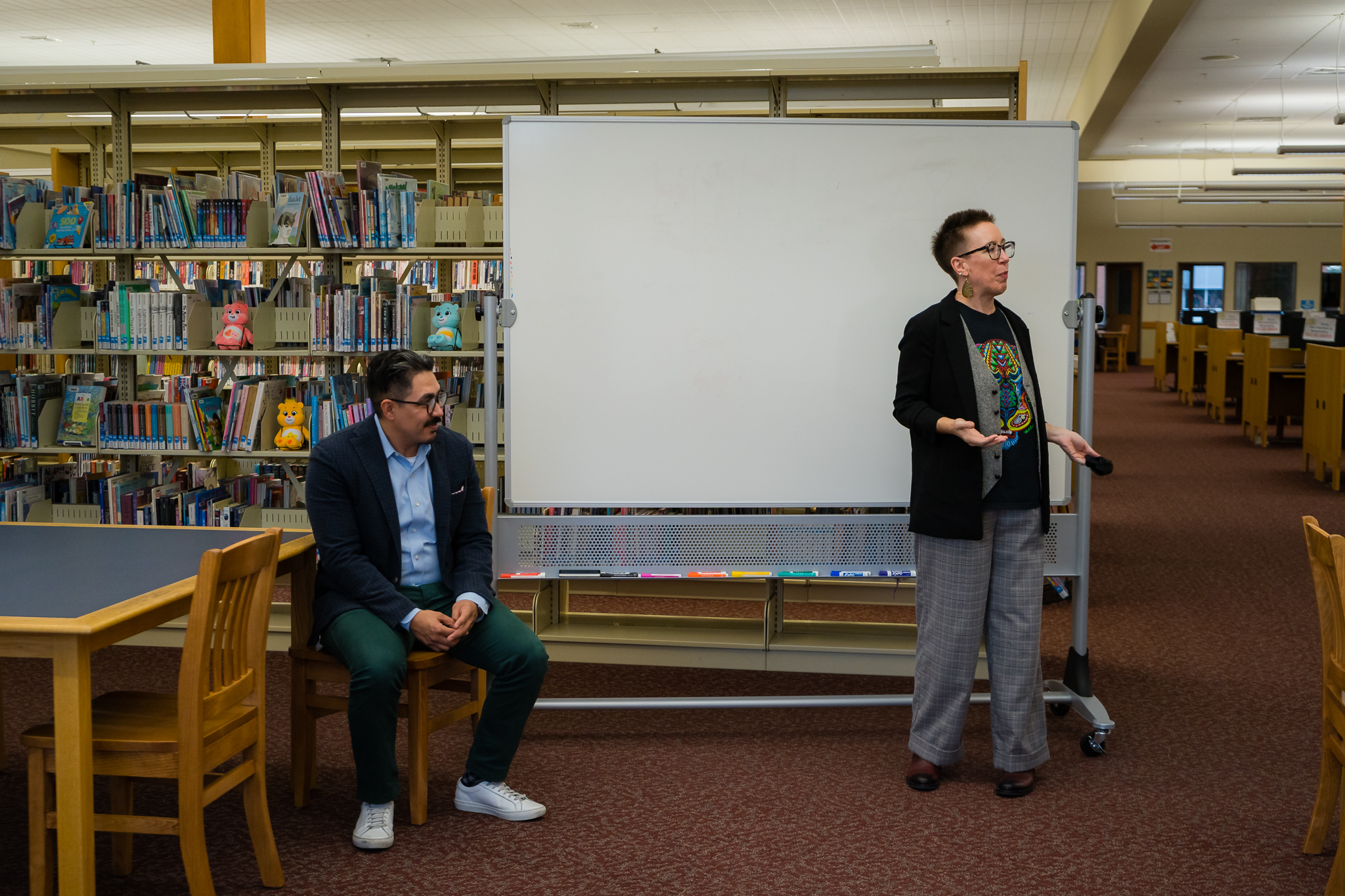 BBCC instructor Allison Palumbo introducing Rircardo Ruiz who is on their left